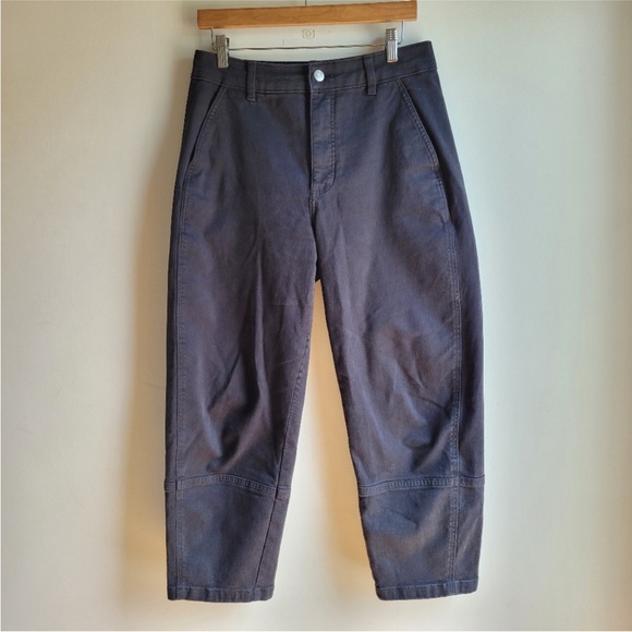 EVERLANE The Utility Barrel Black High Rise Cropped Denim 6R - Picture 2 of 6